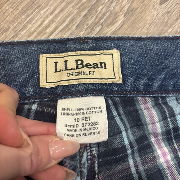 Vintage LL Bean Flannel Lined Blue Jeans Womens 10 Petite Outdoor Grunge 90s - Picture 4 of 10